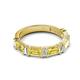2 - Elois 1.80 ctw Emerald shape Yellow Sapphire and Baguette shape Lab Grown Diamond Wedding Band 
