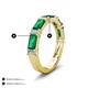 4 - Elois 1.55 ctw Emerald shape Emerald and Baguette shape Lab Grown Diamond Wedding Band 