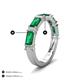 4 - Elois 3.35 ctw Emerald shape Emerald and Baguette shape Lab Grown Diamond Wedding Band 