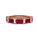 1 - Elois 1.80 ctw Emerald shape Ruby and Baguette shape Lab Grown Diamond Wedding Band 