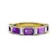 1 - Elois 1.65 ctw Emerald shape Amethyst and Baguette shape Lab Grown Diamond Wedding Band 