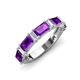 3 - Elois 1.65 ctw Emerald shape Amethyst and Baguette shape Lab Grown Diamond Wedding Band 