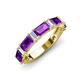 3 - Elois 1.65 ctw Emerald shape Amethyst and Baguette shape Lab Grown Diamond Wedding Band 