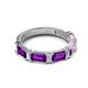 2 - Elois 1.65 ctw Emerald shape Amethyst and Baguette shape Lab Grown Diamond Wedding Band 