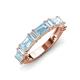 3 - Elois 1.55 ctw Emerald shape Aquamarine and Baguette shape Lab Grown Diamond Wedding Band 