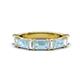 1 - Elois 1.55 ctw Emerald shape Aquamarine and Baguette shape Lab Grown Diamond Wedding Band 