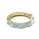 2 - Elois 1.55 ctw Emerald shape Aquamarine and Baguette shape Lab Grown Diamond Wedding Band 