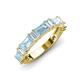 3 - Elois 1.55 ctw Emerald shape Aquamarine and Baguette shape Lab Grown Diamond Wedding Band 