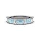 1 - Elois 1.55 ctw Emerald shape Aquamarine and Baguette shape Lab Grown Diamond Wedding Band 