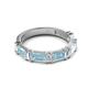 2 - Elois 1.55 ctw Emerald shape Aquamarine and Baguette shape Lab Grown Diamond Wedding Band 