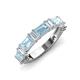 3 - Elois 1.55 ctw Emerald shape Aquamarine and Baguette shape Lab Grown Diamond Wedding Band 