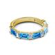 2 - Elois 2.15 ctw Emerald shape Blue Topaz and Baguette shape Lab Grown Diamond Wedding Band 