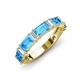 3 - Elois 2.15 ctw Emerald shape Blue Topaz and Baguette shape Lab Grown Diamond Wedding Band 