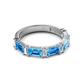 2 - Elois 2.15 ctw Emerald shape Blue Topaz and Baguette shape Lab Grown Diamond Wedding Band 