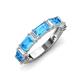 3 - Elois 2.15 ctw Emerald shape Blue Topaz and Baguette shape Lab Grown Diamond Wedding Band 