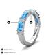 4 - Elois 2.15 ctw Emerald shape Blue Topaz and Baguette shape Lab Grown Diamond Wedding Band 