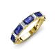 3 - Elois 1.55 ctw Emerald shape Iolite and Baguette shape Lab Grown Diamond Wedding Band 