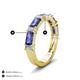 4 - Elois 1.55 ctw Emerald shape Iolite and Baguette shape Lab Grown Diamond Wedding Band 