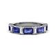 1 - Elois 1.55 ctw Emerald shape Iolite and Baguette shape Lab Grown Diamond Wedding Band 