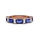 1 - Elois 1.55 ctw Emerald shape Iolite and Baguette shape Lab Grown Diamond Wedding Band 