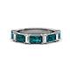 1 - Elois 2.15 ctw Emerald shape London Blue Topaz and Baguette shape Lab Grown Diamond Wedding Band 