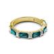 2 - Elois 2.15 ctw Emerald shape London Blue Topaz and Baguette shape Lab Grown Diamond Wedding Band 