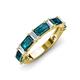 3 - Elois 2.15 ctw Emerald shape London Blue Topaz and Baguette shape Lab Grown Diamond Wedding Band 