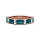 1 - Elois 2.15 ctw Emerald shape London Blue Topaz and Baguette shape Lab Grown Diamond Wedding Band 