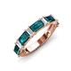 3 - Elois 2.15 ctw Emerald shape London Blue Topaz and Baguette shape Lab Grown Diamond Wedding Band 