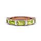 1 - Elois 2.05 ctw Emerald shape Peridot and Baguette shape Lab Grown Diamond Wedding Band 