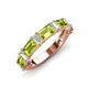 3 - Elois 2.05 ctw Emerald shape Peridot and Baguette shape Lab Grown Diamond Wedding Band 