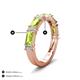 4 - Elois 2.05 ctw Emerald shape Peridot and Baguette shape Lab Grown Diamond Wedding Band 