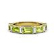 1 - Elois 2.05 ctw Emerald shape Peridot and Baguette shape Lab Grown Diamond Wedding Band 