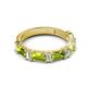 2 - Elois 2.05 ctw Emerald shape Peridot and Baguette shape Lab Grown Diamond Wedding Band 