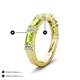 4 - Elois 2.05 ctw Emerald shape Peridot and Baguette shape Lab Grown Diamond Wedding Band 