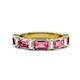 1 - Elois 2.05 ctw Emerald shape Pink Tourmaline and Baguette shape Lab Grown Diamond Wedding Band 