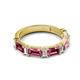 2 - Elois 2.05 ctw Emerald shape Pink Tourmaline and Baguette shape Lab Grown Diamond Wedding Band 