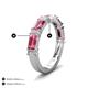 4 - Elois 2.05 ctw Emerald shape Pink Tourmaline and Baguette shape Lab Grown Diamond Wedding Band 