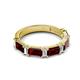 2 - Elois 2.30 ctw Emerald shape Red Garnet and Baguette shape Lab Grown Diamond Wedding Band 