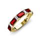 3 - Elois 2.30 ctw Emerald shape Red Garnet and Baguette shape Lab Grown Diamond Wedding Band 