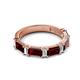 2 - Elois 2.30 ctw Emerald shape Red Garnet and Baguette shape Lab Grown Diamond Wedding Band 