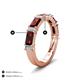 4 - Elois 2.30 ctw Emerald shape Red Garnet and Baguette shape Lab Grown Diamond Wedding Band 