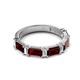 2 - Elois 2.30 ctw Emerald shape Red Garnet and Baguette shape Lab Grown Diamond Wedding Band 