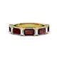 1 - Elois 2.30 ctw Emerald shape Red Garnet and Baguette shape Lab Grown Diamond Wedding Band 