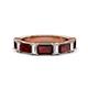 1 - Elois 2.30 ctw Emerald shape Red Garnet and Baguette shape Lab Grown Diamond Wedding Band 