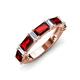 3 - Elois 2.30 ctw Emerald shape Red Garnet and Baguette shape Lab Grown Diamond Wedding Band 