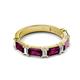 2 - Elois 2.30 ctw Emerald shape Rhodolite Garnet and Baguette shape Lab Grown Diamond Wedding Band 