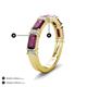 4 - Elois 2.30 ctw Emerald shape Rhodolite Garnet and Baguette shape Lab Grown Diamond Wedding Band 