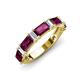 3 - Elois 2.30 ctw Emerald shape Rhodolite Garnet and Baguette shape Lab Grown Diamond Wedding Band 