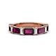 1 - Elois 2.30 ctw Emerald shape Rhodolite Garnet and Baguette shape Lab Grown Diamond Wedding Band 